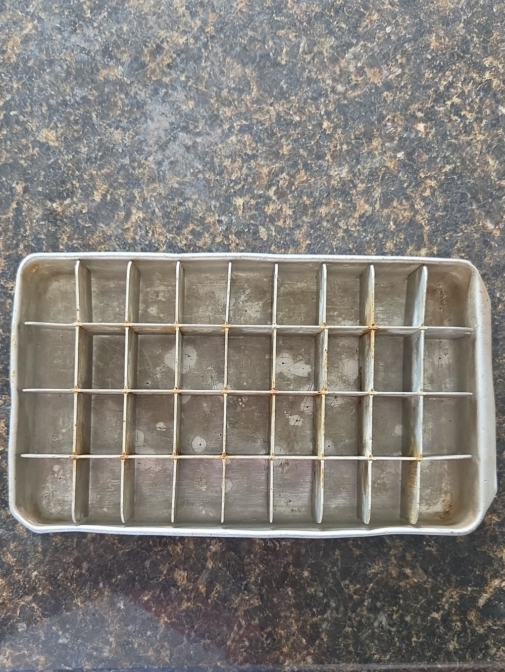 Vintage Large Aluminum Ice Cube 36 Cube Tray